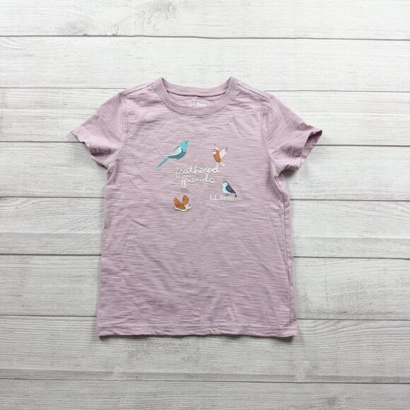 L.L. Bean Other - L.L.Bean Girls Feathered Friends T-Shirt Lavender Bird Graphic 6X-7